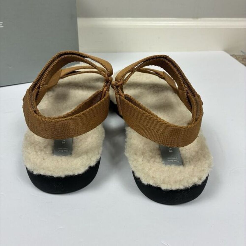 Everlane Teddy Sandals Sz 8 Renew Sporty Lounge Shoes Tan Sherpa NEW - Picture 7 of 9